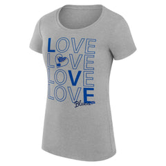 St. Louis Blues G-III 4Her by Carl Banks Women's Super-Slim Fit Lightweight Hockey Love T-Shirt Heather Gray