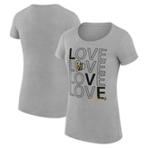 Vegas Golden Knights G-III 4Her by Carl Banks Women's Super-Slim Fit Lightweight Hockey Love T-Shirt Heather Gray