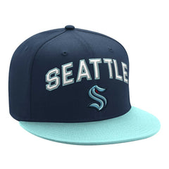 Seattle Kraken Starter Arch Logo Two-Tone Snapback Hat Deep Sea Blue/Light Blue