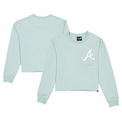 Atlanta Braves Women's Breeze Logo Select Cropped Long Sleeve T-Shirt Mint | New Era