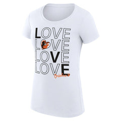 Baltimore Orioles G-III 4Her by Carl Banks Women's Super-Slim Fit Lightweight Love Graphic Team T-Shirt White