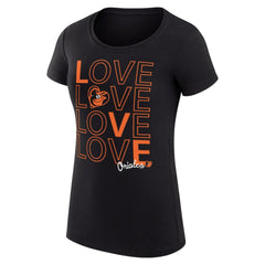 Baltimore Orioles G-III 4Her by Carl Banks Women's Super-Slim Fit Lightweight Love Graphic Team T-Shirt Black