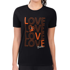 Baltimore Orioles G-III 4Her by Carl Banks Women's Super-Slim Fit Lightweight Love Graphic Team T-Shirt Black