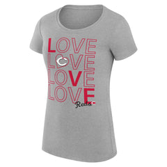 Cincinnati Reds G-III 4Her by Carl Banks Women's Super-Slim Fit Lightweight Love Graphic Team T-Shirt Heather Gray