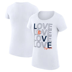 Detroit Tigers G-III 4Her by Carl Banks Women's Super-Slim Fit Lightweight Love Graphic Team T-Shirt White