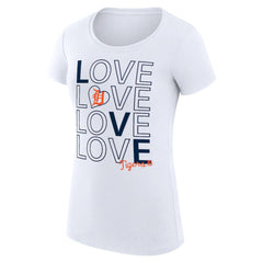 Detroit Tigers G-III 4Her by Carl Banks Women's Super-Slim Fit Lightweight Love Graphic Team T-Shirt White