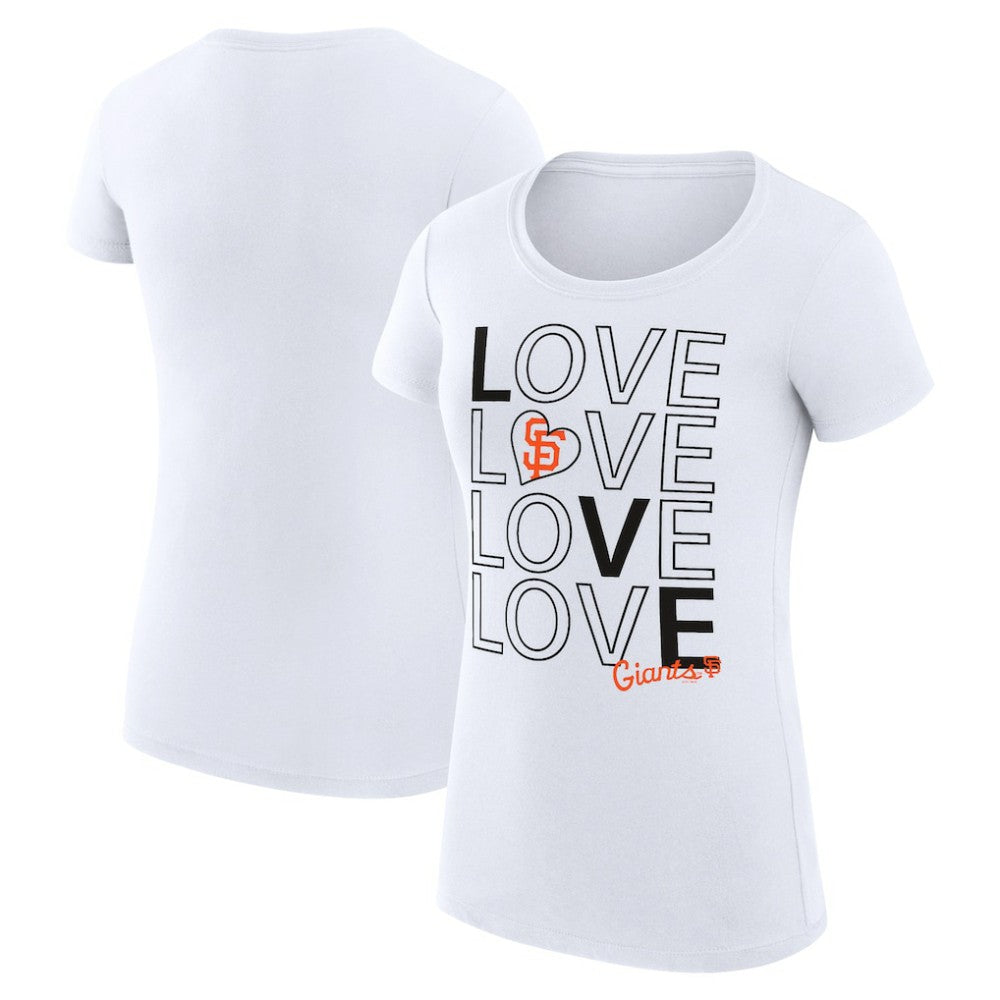 San Francisco Giants G-III 4Her by Carl Banks Women's Super-Slim Fit Lightweight Love Graphic Team T-Shirt White