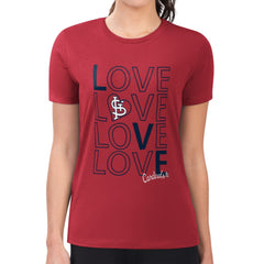 St. Louis Cardinals G-III 4Her by Carl Banks Women's Super-Slim Fit Lightweight Love Graphic Team T-Shirt Red