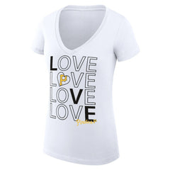 Pittsburgh Pirates G-III 4Her by Carl Banks Women's Super-Slim Fit Lightweight Love Graphic Team V-Neck T-Shirt White