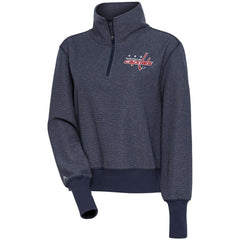 Washington Capitals Antigua Women's Upgrade Half-Zip Pullover Top Heather Navy
