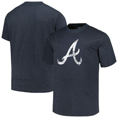 Atlanta Braves Profile Big & Tall Weathered Logo T-Shirt Heather Navy