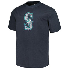 Seattle Mariners Profile Big & Tall Weathered Logo T-Shirt Heather Navy