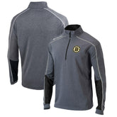 Boston Bruins Columbia Omni-Wick Shotgun 2.0 Quarter-Zip Pullover Top Gray/Black