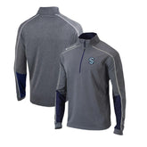 Seattle Kraken Columbia Omni-Wick Shotgun 2.0 Quarter-Zip Pullover Top Gray/Navy