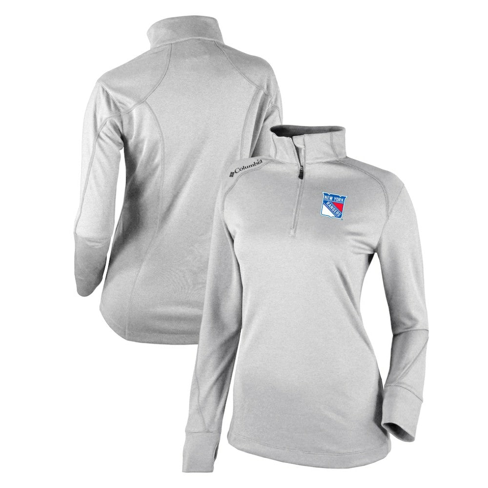 New York Rangers Columbia Women's Omni-Wick Shotgun 2.0 Quarter-Zip Pullover Top White