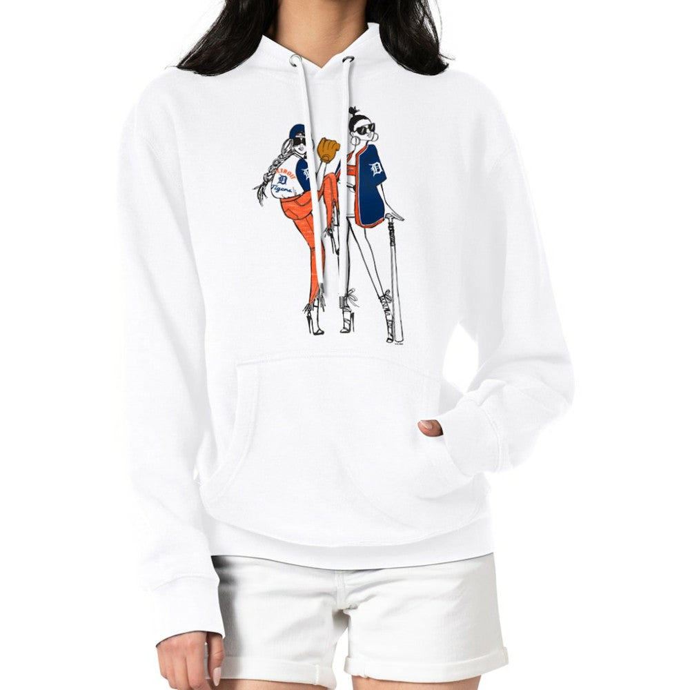 Detroit Tigers G-III 4Her by Carl Banks Women's Baseball Girls Fleece Pullover Hoodie White