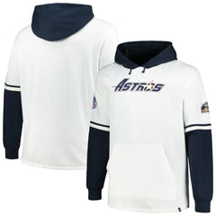 Houston Astros Big & Tall Trifecta Shortstop Pullover Hoodie White/Navy | 47 brand