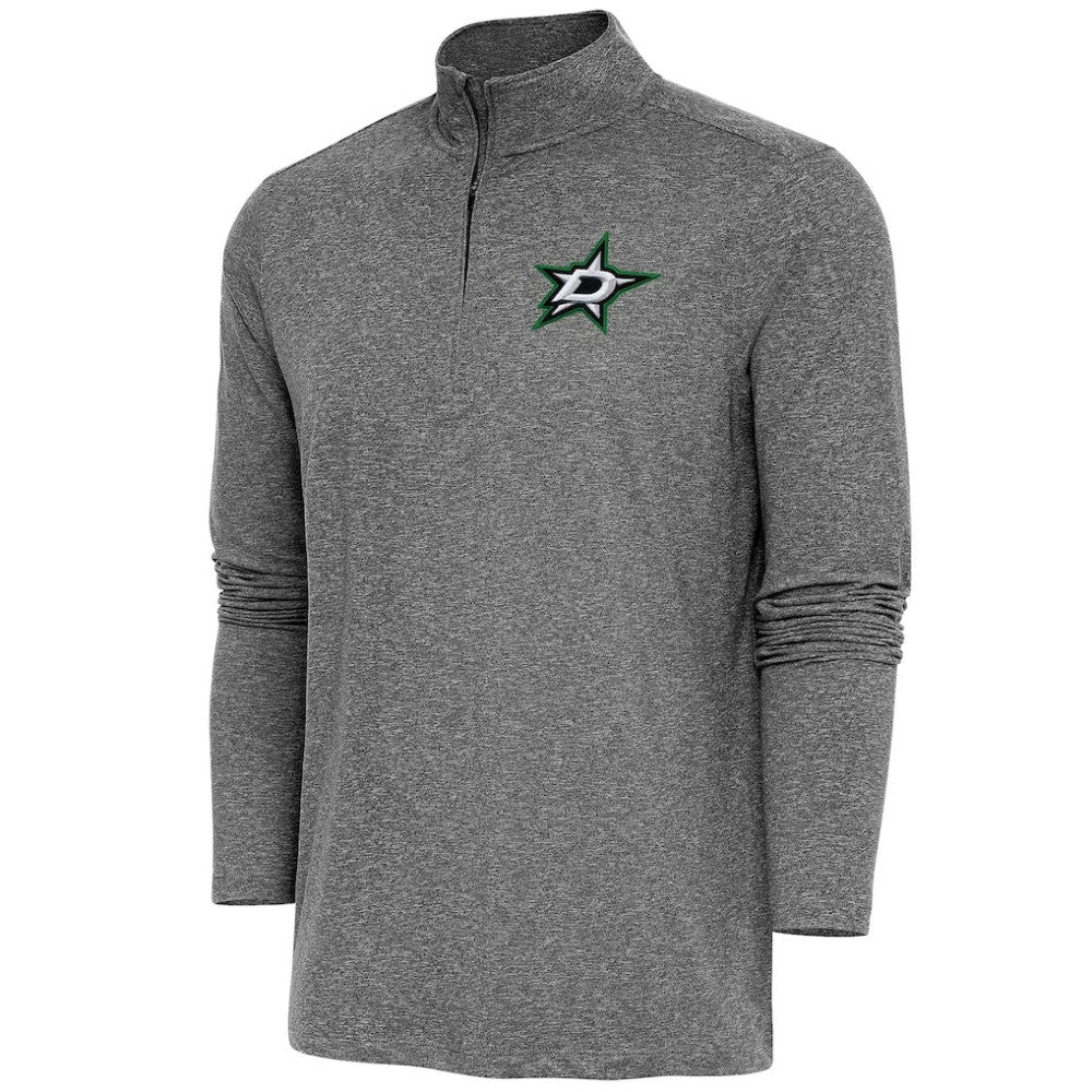 Dallas Stars Antigua Hunk Quarter-Zip Pullover Top Heather Black