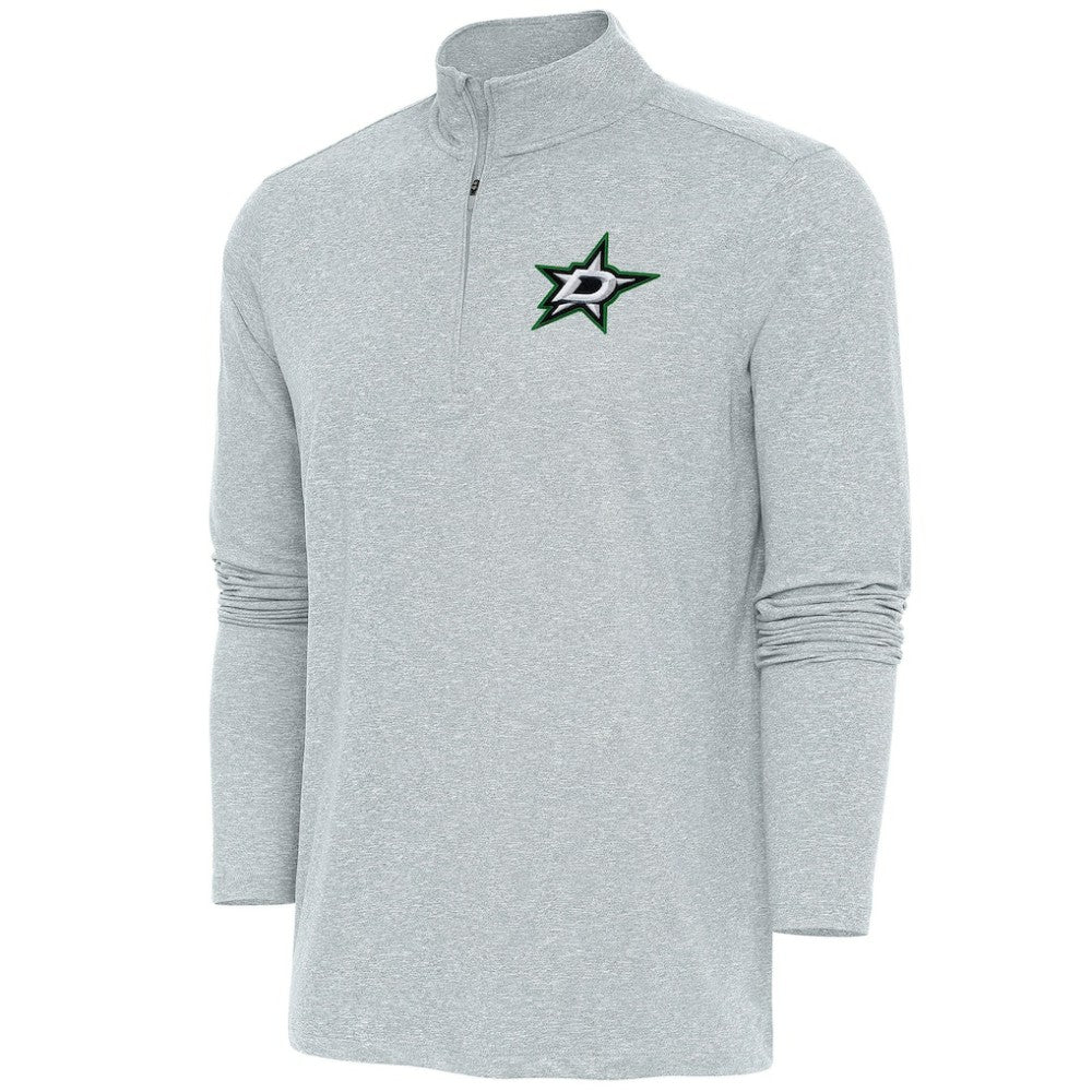 Dallas Stars Antigua Hunk Quarter-Zip Pullover Top Heather Gray