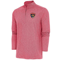 Florida Panthers Antigua Hunk Quarter-Zip Pullover Top Heather Red
