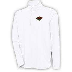 Minnesota Wild Antigua Hunk Quarter-Zip Pullover Top White