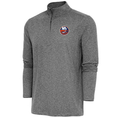 New York Islanders Antigua Hunk Quarter-Zip Pullover Top Heather Black