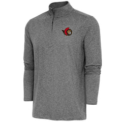 Ottawa Senators Antigua Hunk Quarter-Zip Pullover Top Heather Black
