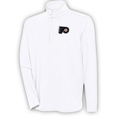 Philadelphia Flyers Antigua Hunk Quarter-Zip Pullover Top White