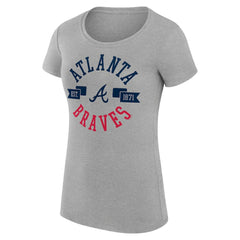 Atlanta Braves G-III 4Her by Carl Banks Women's Super-Slim Fit Lightweight City Graphic T-Shirt Heather Gray