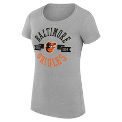 Baltimore Orioles G-III 4Her by Carl Banks Women's Super-Slim Fit Lightweight City Graphic T-Shirt Heather Gray