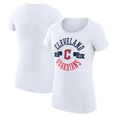 Cleveland Guardians G-III 4Her by Carl Banks Women's Super-Slim Fit Lightweight City Graphic T-Shirt White