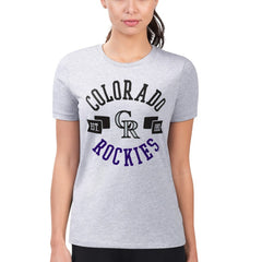 Colorado Rockies G-III 4Her by Carl Banks Women's Super-Slim Fit Lightweight City Graphic T-Shirt Heather Gray