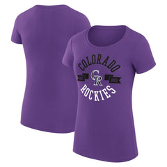 Colorado Rockies G-III 4Her by Carl Banks Women's Super-Slim Fit Lightweight City Graphic T-Shirt Purple