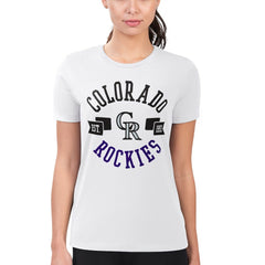 Colorado Rockies G-III 4Her by Carl Banks Women's Super-Slim Fit Lightweight City Graphic T-Shirt White