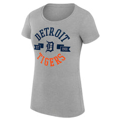 Detroit Tigers G-III 4Her by Carl Banks Women's Super-Slim Fit Lightweight City Graphic T-Shirt Heather Gray