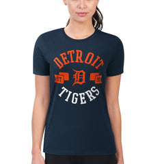 Detroit Tigers G-III 4Her by Carl Banks Women's Super-Slim Fit Lightweight City Graphic T-Shirt Navy