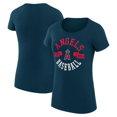 Los Angeles Angels G-III 4Her by Carl Banks Women's Super-Slim Fit Lightweight City Graphic T-Shirt Navy
