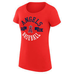 Los Angeles Angels G-III 4Her by Carl Banks Women's Super-Slim Fit Lightweight City Graphic T-Shirt Red