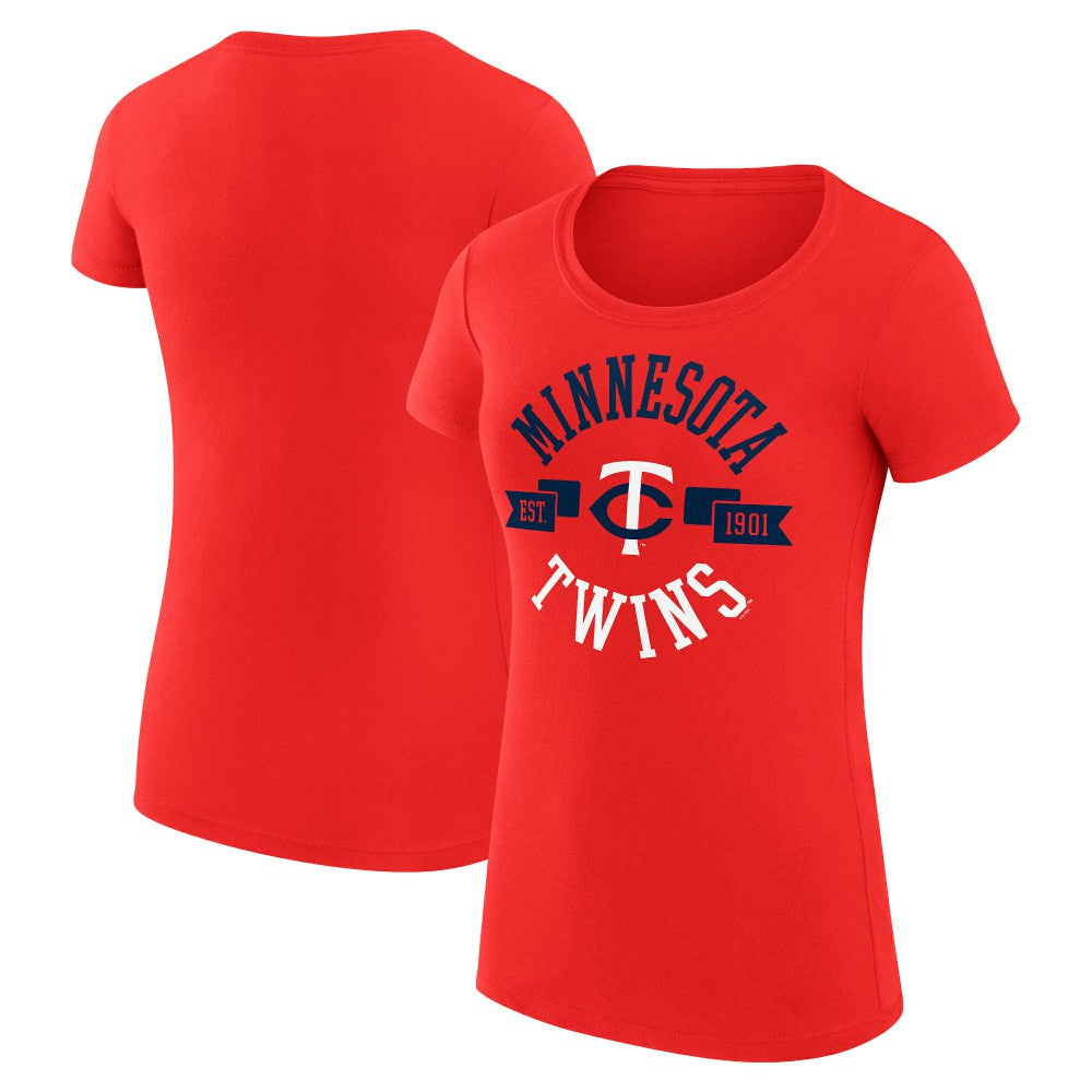 Minnesota Twins G-III 4Her by Carl Banks Women's Super-Slim Fit Lightweight City Graphic T-Shirt Red