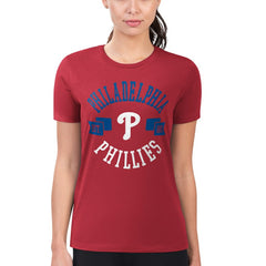 Philadelphia Phillies G-III 4Her by Carl Banks Women's Super-Slim Fit Lightweight City Graphic T-Shirt Red