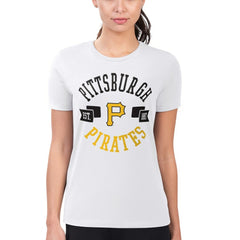 Pittsburgh Pirates G-III 4Her by Carl Banks Women's Super-Slim Fit Lightweight City Graphic T-Shirt White