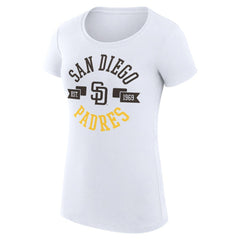 San Diego Padres G-III 4Her by Carl Banks Women's Super-Slim Fit Lightweight City Graphic T-Shirt White
