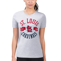 St. Louis Cardinals G-III 4Her by Carl Banks Women's Super-Slim Fit Lightweight City Graphic T-Shirt Heather Gray