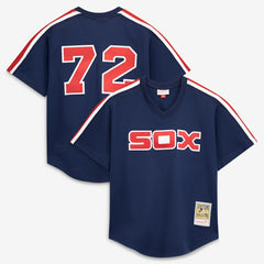 Carlton Fisk Chicago White Sox Authentic Batting Practice Jersey Navy | Mitchell & Ness