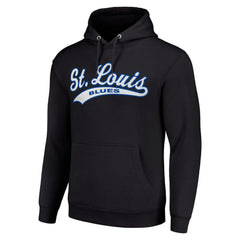 St. Louis Blues Starter Tailsweep Fleece Tri-Blend Pullover Hoodie Black