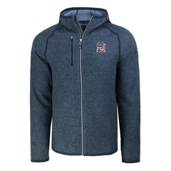 New York Yankees Cutter & Buck Stars & Stripes Mainsail Sweater-Knit Full-Zip Hoodie Heather Navy