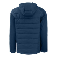 Chicago Cubs Cutter & Buck Stars & Stripes Big & Tall Evoke Hybrid Eco Softshell Recycled Full-Zip Hoodie Jacket Navy