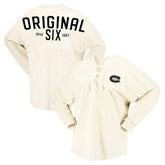 Montreal Canadiens Fanatics Women's Original Six Lace-Up Spirit Jersey Long Sleeve T-Shirt Cream