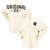 Toronto Maple Leafs Fanatics Women's Original Six Lace-Up Spirit Jersey Long Sleeve T-Shirt Cream