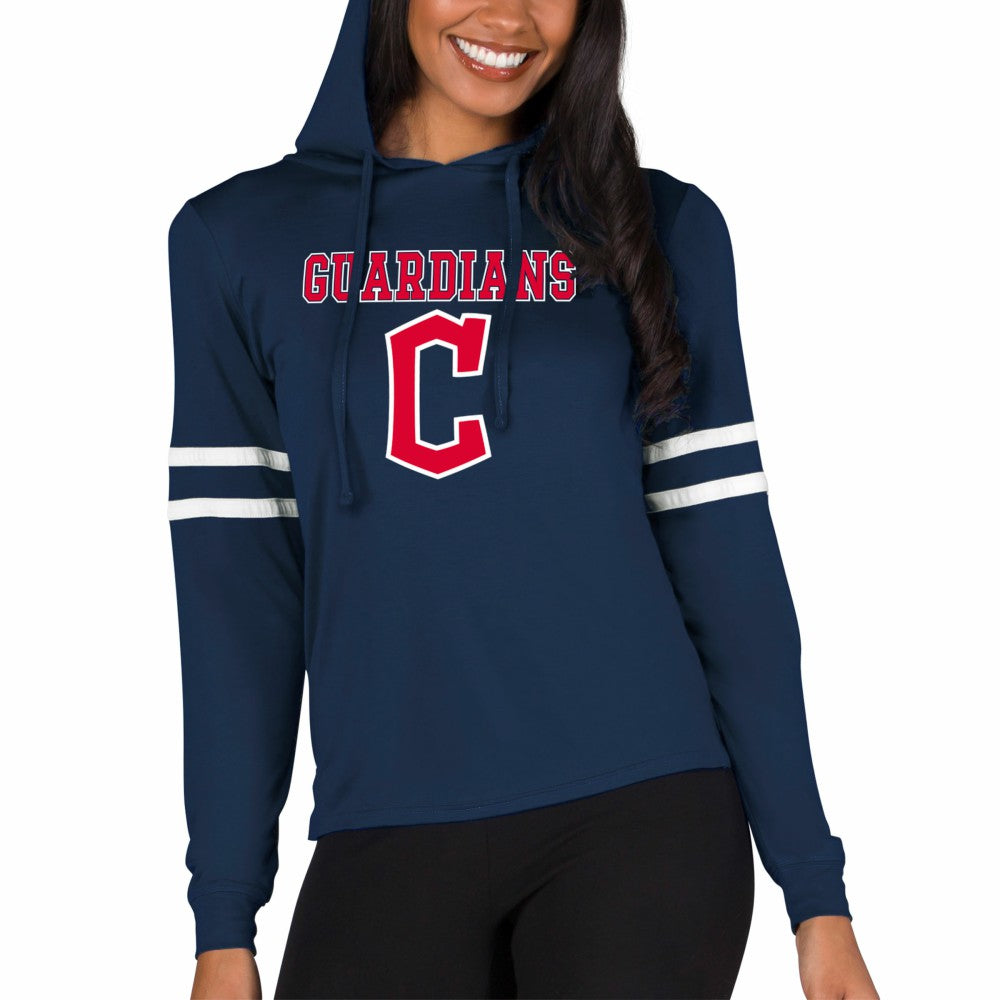 Cleveland Guardians Concepts Sport Women's Marathon Lightweight Lounge Pullover Hoodie Navy